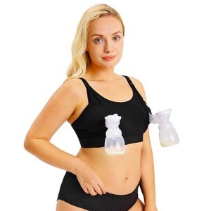 Momcozy Black Hands-Free Nursing & Pumping Bra